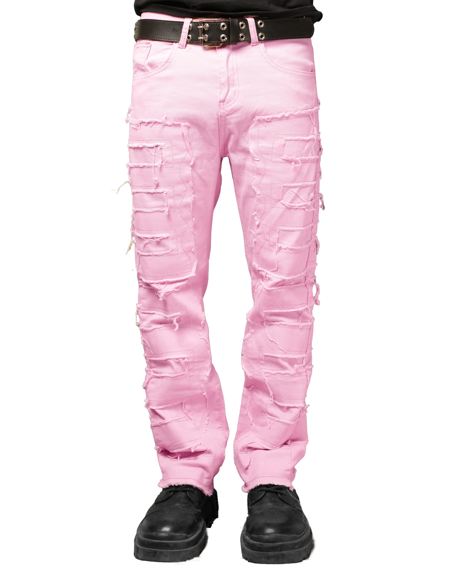 DISTRESSED PINK JEANS