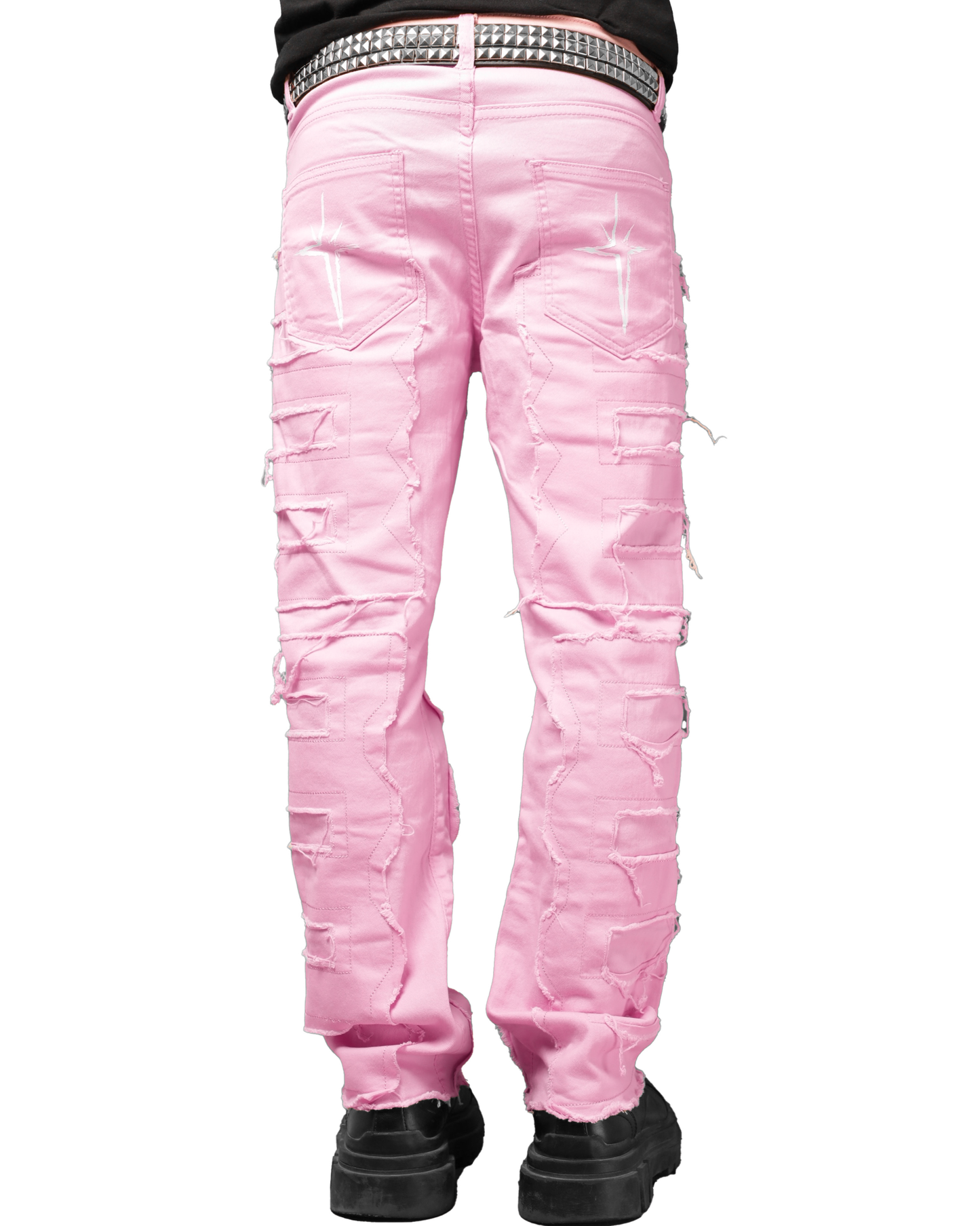 DISTRESSED PINK JEANS