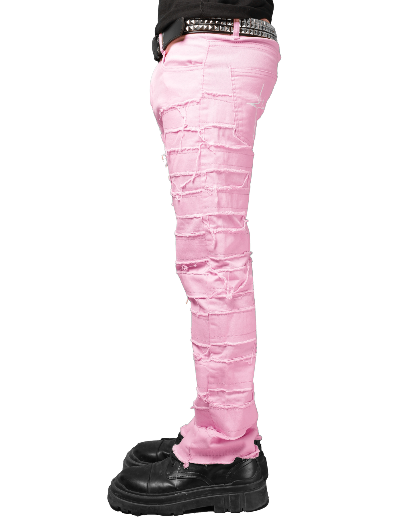 DISTRESSED PINK JEANS