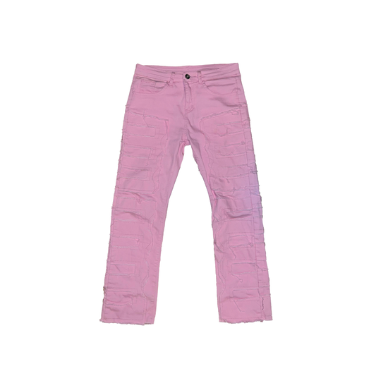 DISTRESSED PINK JEANS